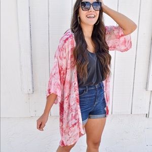Pink Tie Dye Kimono